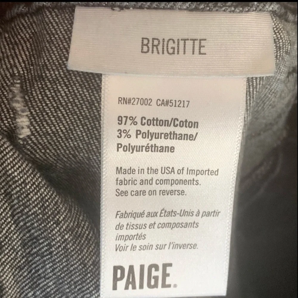 PAIGE Brigitte Fringe Trimmed Mid-Rise Slim Jeans Black Size 27 - Picture 3 of 16